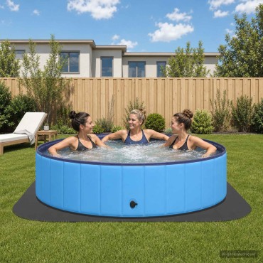 vidaXL Χαλάκι για Πισίνα 36 τμχ. Ø 350 cm Γύρος Φελιζόλ EVA Μαύρο