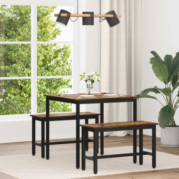 vidaXL Τραπεζαρίες 80x80x75cm Επεξεργασμένο Ξύλο τετράγωνο