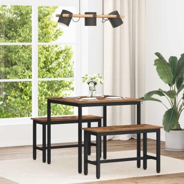vidaXL Τραπεζαρίες 80x80x75cm Επεξεργασμένο Ξύλο Ξύλο δρυός