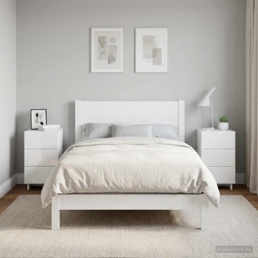 vidaXL Κομοδίνο 2 τεμ. Λευκό υψηλής γυαλάδας 33,5x34,5x60cm