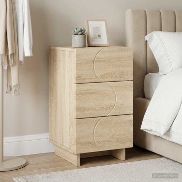 vidaXL Κομοδίνο Sonoma Δρυς 33,5x34,5x60cm Επεξεργασμένο Ξύλο 1 τεμ.