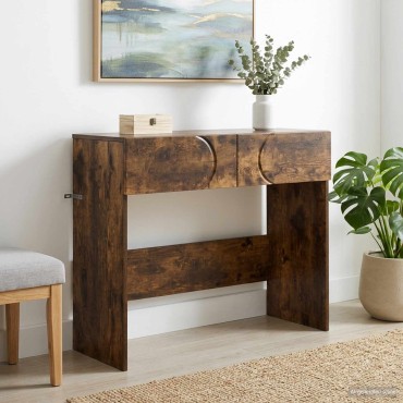 vidaXL Κονσόλα Καπνισμένο Ξύλο Δρυός 96,5x38x75cm
