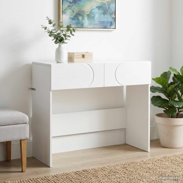 vidaXL Κονσόλα Λευκό 96,5x38x75cm Επεξεργασμένο ξύλο