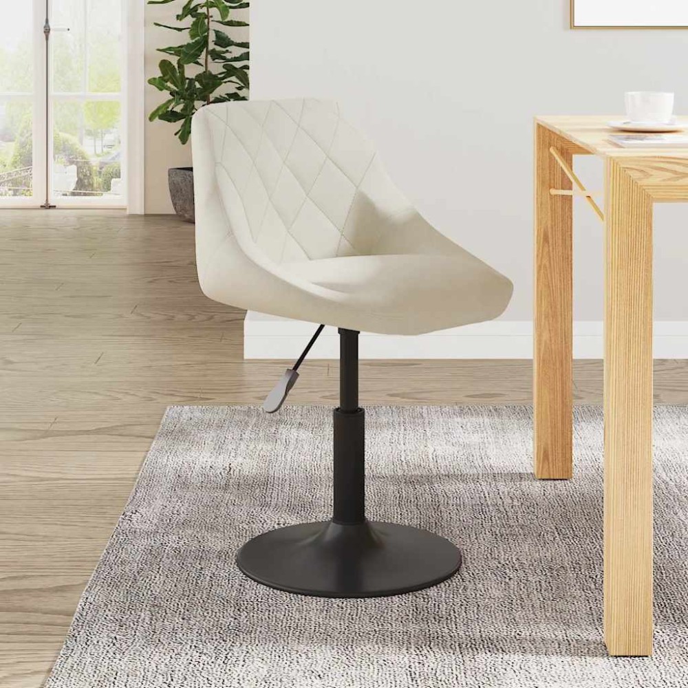 vidaXL Σκαμπό Μπαρ Κρεμ Βελούδινο 46x44x(62,5-77,5)cm 1 τεμ.