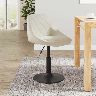 vidaXL Σκαμπό Μπαρ Κρεμ Βελούδινο 46x44x(62,5-77,5)cm 1 τεμ.
