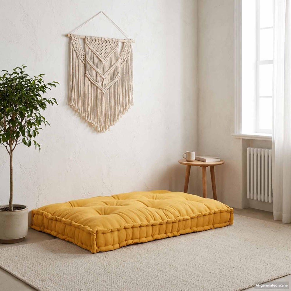vidaXL Μαξιλάρι για καναπέ παλέτας Κίτρινο 120x80x12cm Ύφασμα
