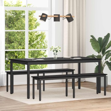 vidaXL παγκάκι Μαύρη Οξυά 160x35x45cm Επεξεργασμένο Ξύλο