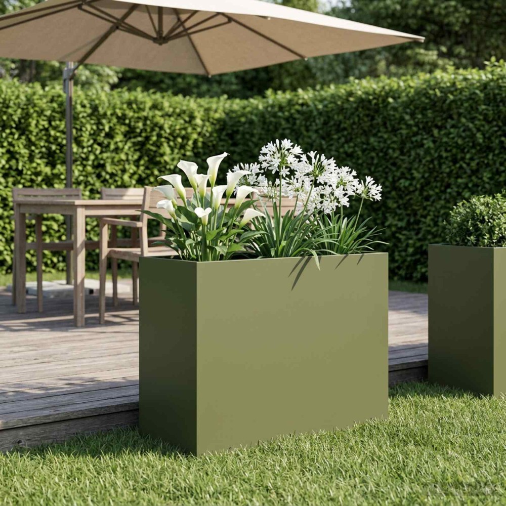 vidaXL Γλάστρα Κήπου Λαδί 60 x 30 x 50 εκ. Ψυχρής έλασης χάλυβας