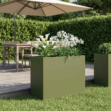 vidaXL Γλάστρα Κήπου Λαδί 60 x 30 x 50 εκ. Ψυχρής έλασης χάλυβας