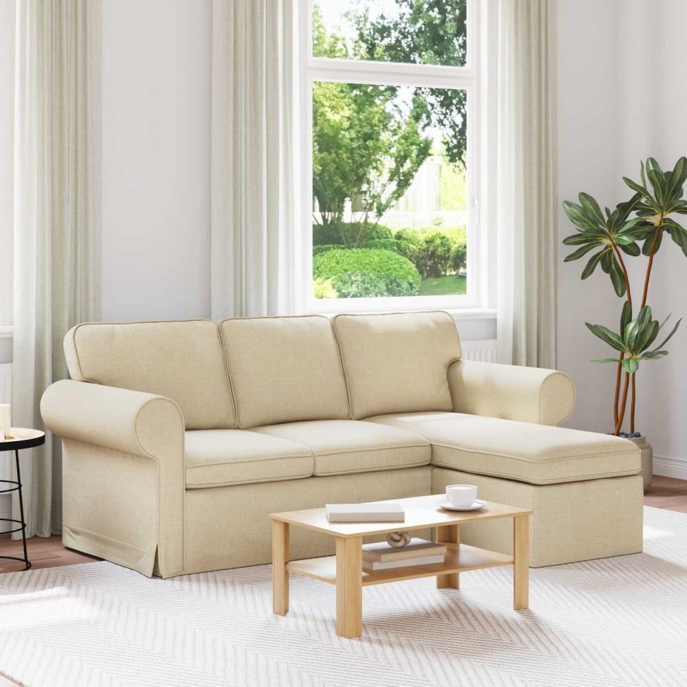 vidaXL Καναπές Κρεμ 195x138x80cm ύφασμα