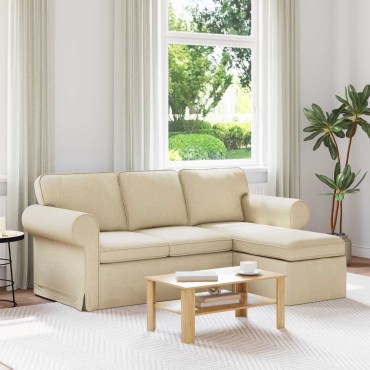 vidaXL Καναπές Κρεμ 195x138x80cm ύφασμα