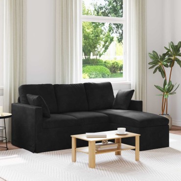 vidaXL Καναπές Μαύρο 178x134x80cm Βελούδο