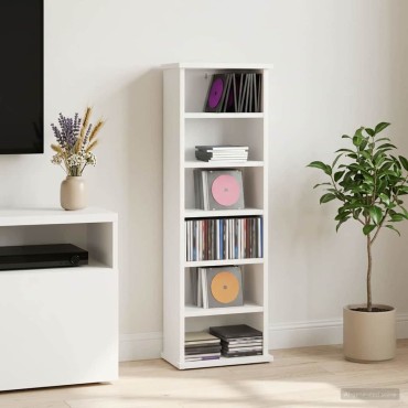 vidaXL Ντουλάπα CD Λευκό 32x17x92cm Επεξεργασμένο Ξύλο