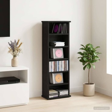 vidaXL Ντουλάπα CD Μαύρη Δρυς 60x17x92cm Επεξεργασμένο Ξύλο