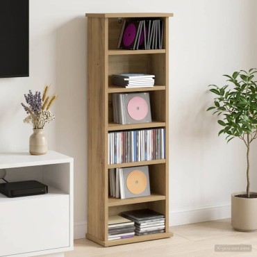 vidaXL Ντουλάπα CD Artisan Δρυς 60x17x92cm Επεξεργασμένο Ξύλο