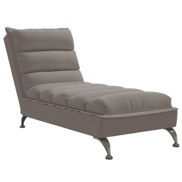 vidaXL Ανάκλιντρο Taupe Υφασμάτινο με Μαξιλάρια 133,5x56x74cm 1 τεμ.