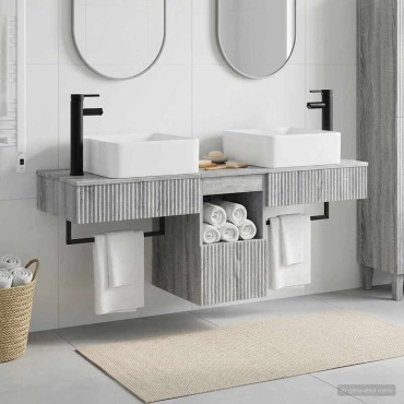 vidaXL Σετ Ντουλαπιών Μπάνιου 3 τεμ. Γκρι Sonoma 53x35x39 εκ