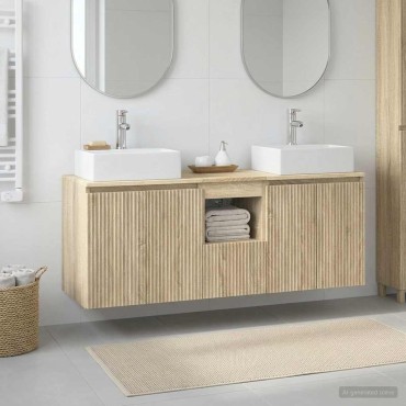 vidaXL Σετ Ντουλαπιών Μπάνιου 3 τεμ. Sonoma Δρυς 49,5x41x62,5 εκ