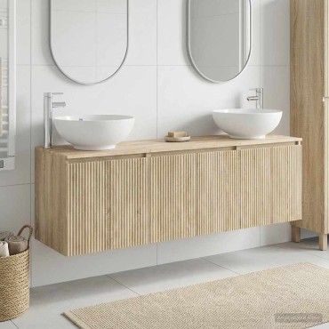 vidaXL Σετ Ντουλαπιών Μπάνιου 3 τεμ. Sonoma Δρυς 49,5x44,5x65 εκ