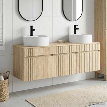vidaXL Σετ Ντουλαπιών Μπάνιου 3 τεμ. Sonoma Δρυς 49x44,5x65 εκ