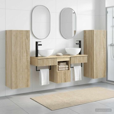 vidaXL Σετ Επίπλων Μπάνιου 5 τεμ. Sonoma Δρυς 33x34,5x100 εκ