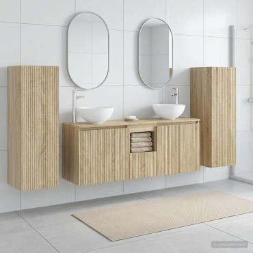 vidaXL Σετ Επίπλων Μπάνιου 5 τεμ. Sonoma Δρυς 33x34,5x100 εκ