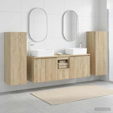 vidaXL Σετ Επίπλων Μπάνιου 5 τεμ. Sonoma Δρυς 33x34,5x100 εκ