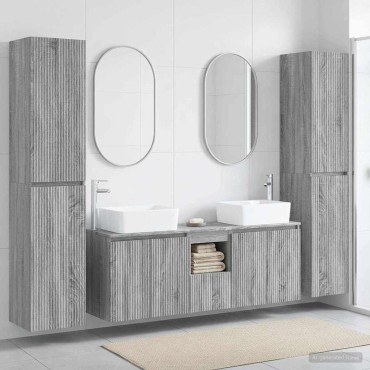 vidaXL Σετ Επίπλων Μπάνιου 5 τεμ. Γκρι Sonoma 33x34,5x160 εκ