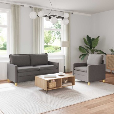 vidaXL Σετ Καναπέ 2 τεμ. Taupe Ύφασμα 156x81x87,5cm  Διθέσιος