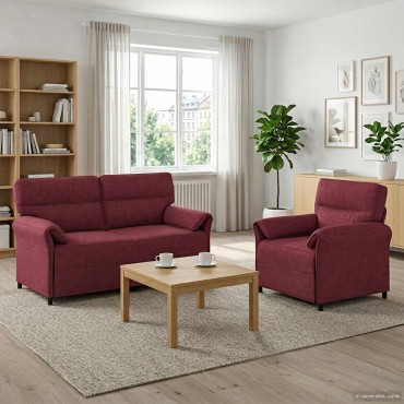 vidaXL Σετ Καναπέ 2 τεμ. Κόκκινο Ύφασμα 158x83x95cm  Διθέσιος