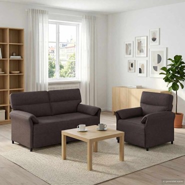 vidaXL Σετ Καναπέ 2 τεμ. Σκούρο Καφέ Ύφασμα 158x83x95cm  Διθέσιος