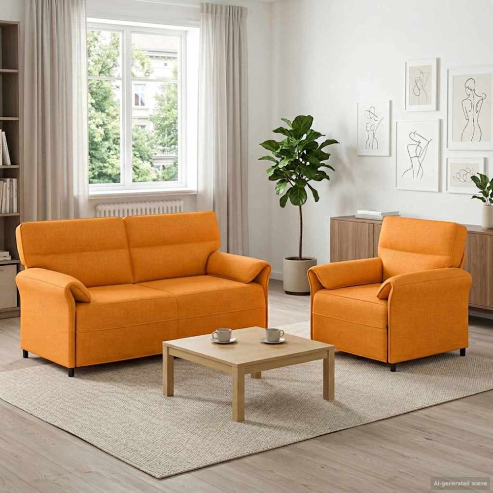 vidaXL Σετ Καναπέ 2 τεμ. Σκούρο κίτρινο Ύφασμα 158x83x95cm  Διθέσιος