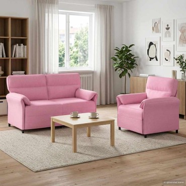 vidaXL Σετ Καναπέ 2 τεμ. Ροζ Ύφασμα 158x83x95cm  Διθέσιος