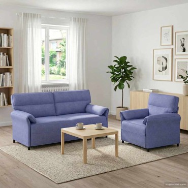 vidaXL Σετ Καναπέ 2 τεμ. Μπλε τζην Ύφασμα 158x83x95cm  Διθέσιος