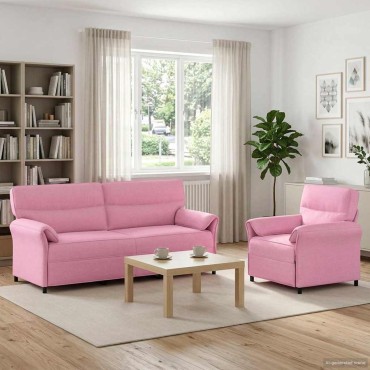 vidaXL Σετ Καναπέ 2 τεμ. Ροζ Ύφασμα 198x83x95cm  Διθέσιος