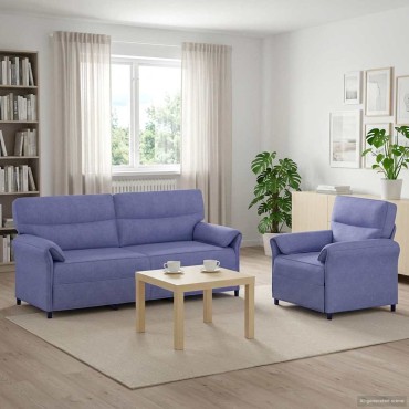 vidaXL Σετ Καναπέ 2 τεμ. Μπλε τζην Ύφασμα 198x83x95cm  Διθέσιος
