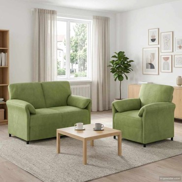 vidaXL Σετ Καναπέ 2 τεμ. Ανοιχτό Πράσινο Βελούδο 138x83x95cm  Διθέσιος