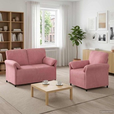 vidaXL Σετ Καναπέ 2 τεμ. Ροζ Βελούδο 138x83x95cm  Διθέσιος