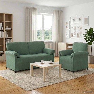 vidaXL Σετ Καναπέ 2 τεμ. Θαλασσί Βελούδο 138x83x95cm  Διθέσιος