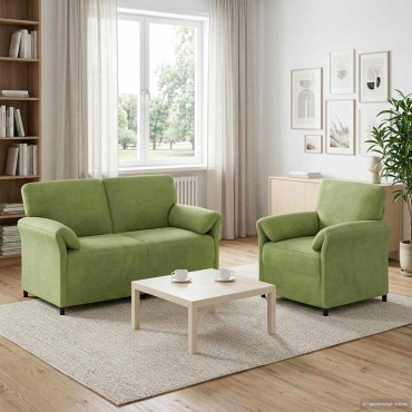 vidaXL Σετ Καναπέ 2 τεμ. Ανοιχτό Πράσινο Βελούδο 158x83x95cm  Διθέσιος