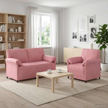 vidaXL Σετ Καναπέ 2 τεμ. Ροζ Βελούδο 158x83x95cm  Διθέσιος