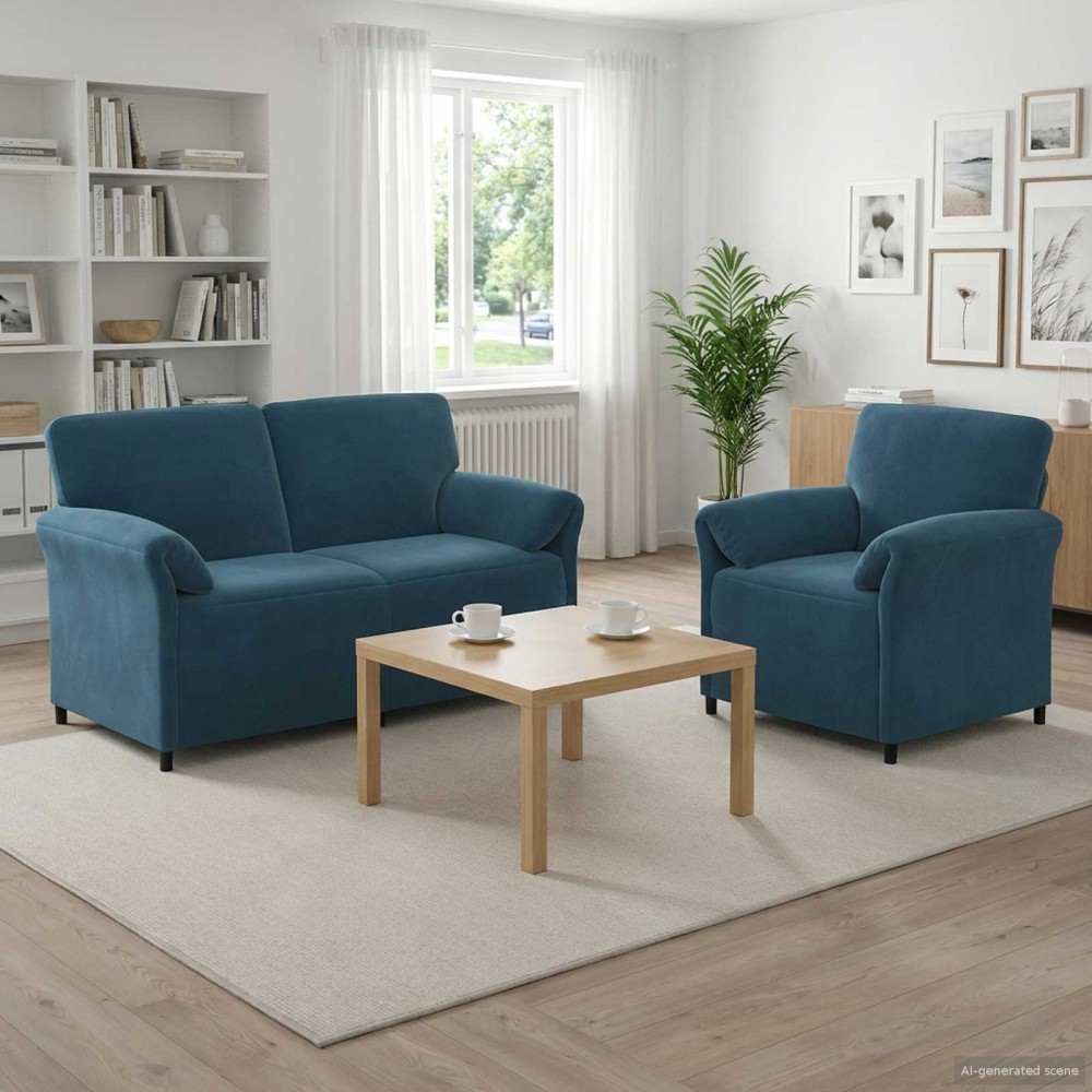 vidaXL Σετ Καναπέ 2 τεμ. Μπλε Βελούδο 158x83x95cm  Διθέσιος