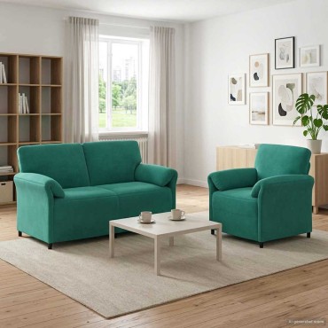 vidaXL Σετ Καναπέ 2 τεμ. Τιρκουάζ Βελούδο 158x83x95cm  Διθέσιος