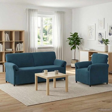 vidaXL Σετ Καναπέ 2 τεμ. Μπλε Βελούδο 198x83x95cm  Διθέσιος
