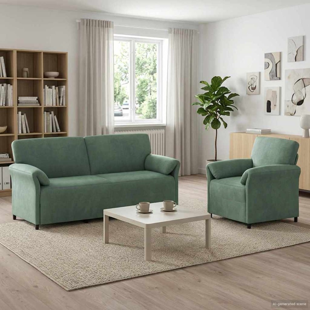 vidaXL Σετ Καναπέ 2 τεμ. Θαλασσί Βελούδο 198x83x95cm  Διθέσιος