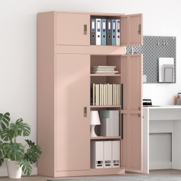vidaXL Ντουλάπι αποθήκευσης 2 τεμ. Ροζ 90x40x180cm Ατσάλι