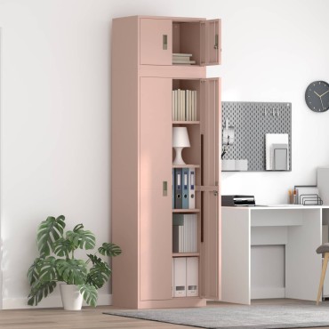 vidaXL Ντουλάπι αποθήκευσης 2 τεμ. Ροζ 60x40x220cm Ατσάλι