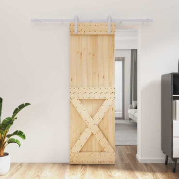 vidaXL Συρόμενη Πόρτα Φυσικό και Λευκό 70x210cm