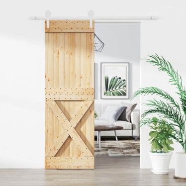 vidaXL Συρόμενη Πόρτα Φυσικό και Λευκό 70x210cm