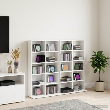 vidaXL Ντουλάπα CD 2 τεμ. Λευκό 65x23,5x97,5cm